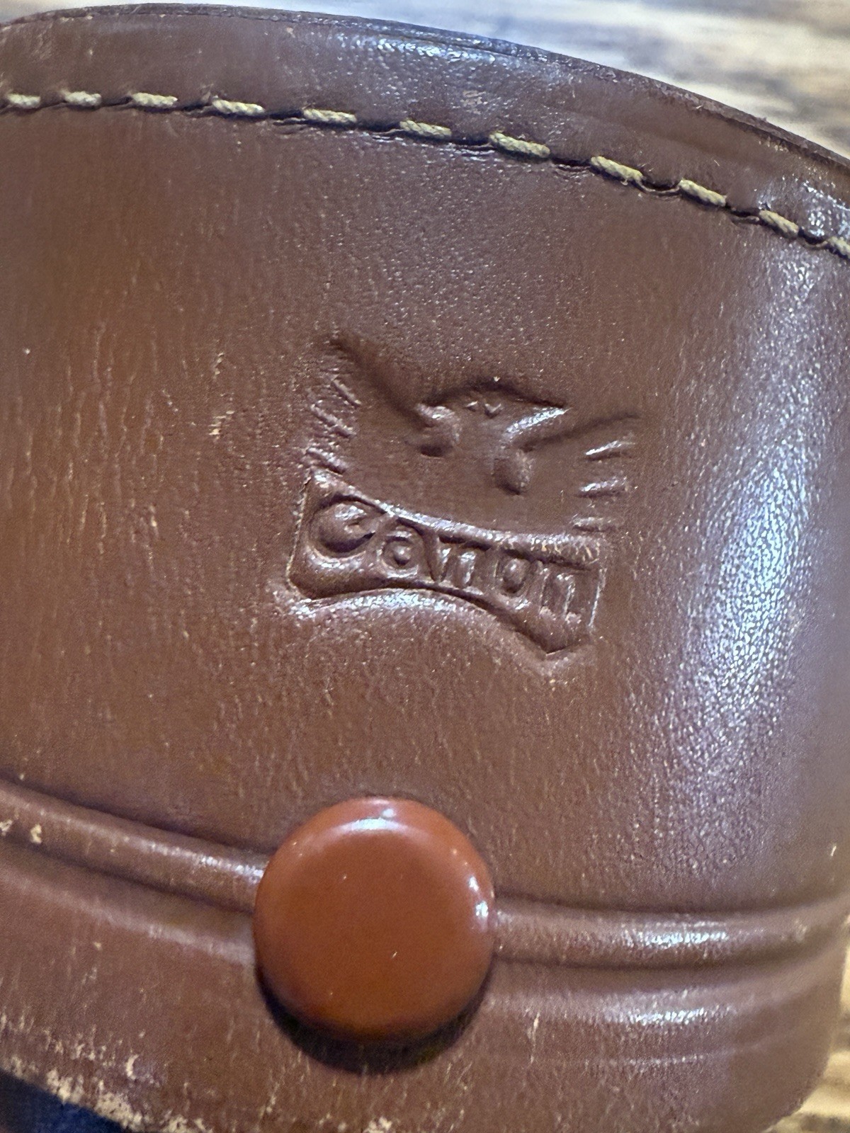 Canon Original Leather Lens Case 35mm F:19 Vtg 5.75” Brown Snap