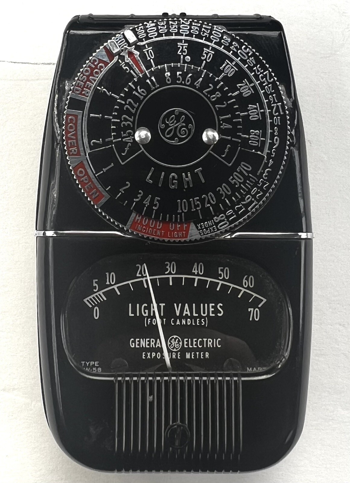 Vintage General Electric Exposure Meter 8DW58Y4 Light Values Photography Working