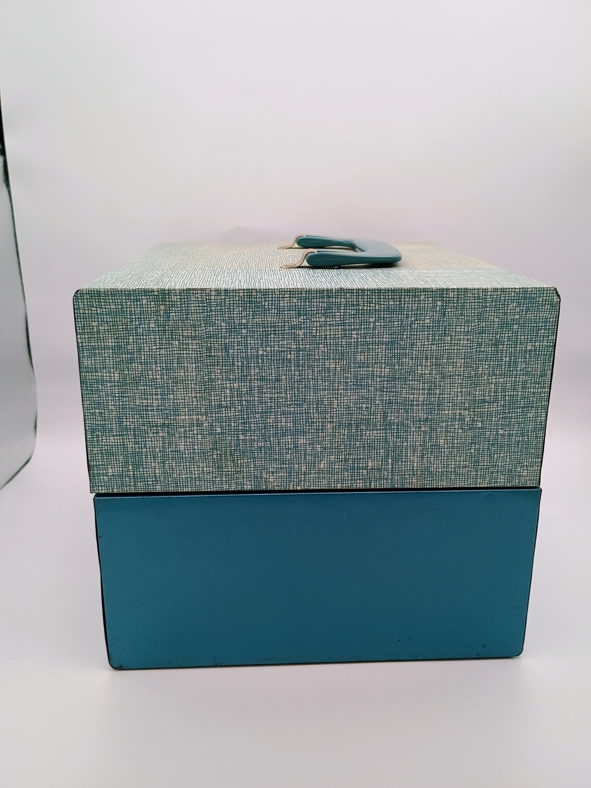 Vintage Metal Blue Movie Reel Chest Box 12 Slot Film Storage Case