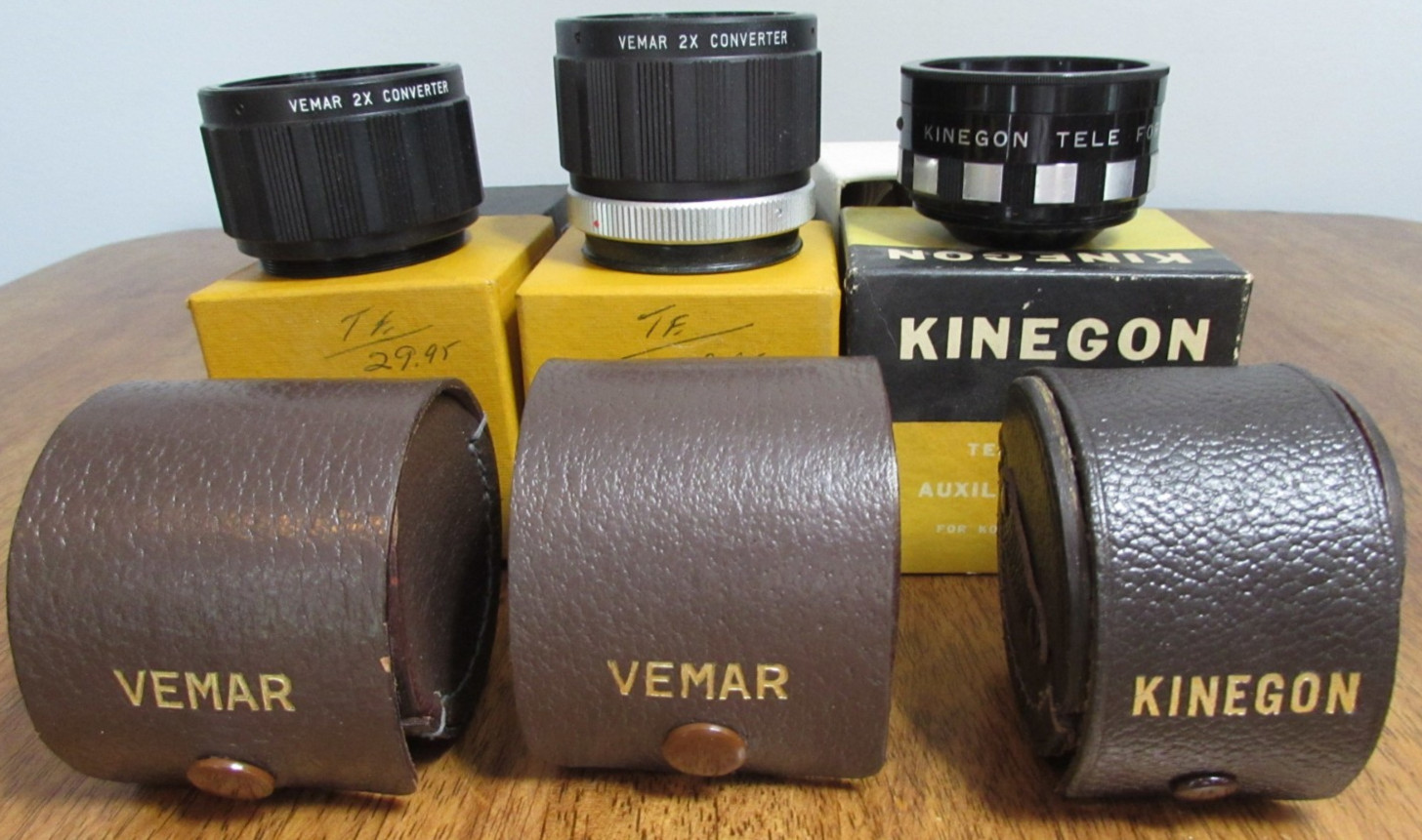 Vintage Camera Accessories Lot Lenses Parts Mixed Alpex Kaligar Kodak Vemar