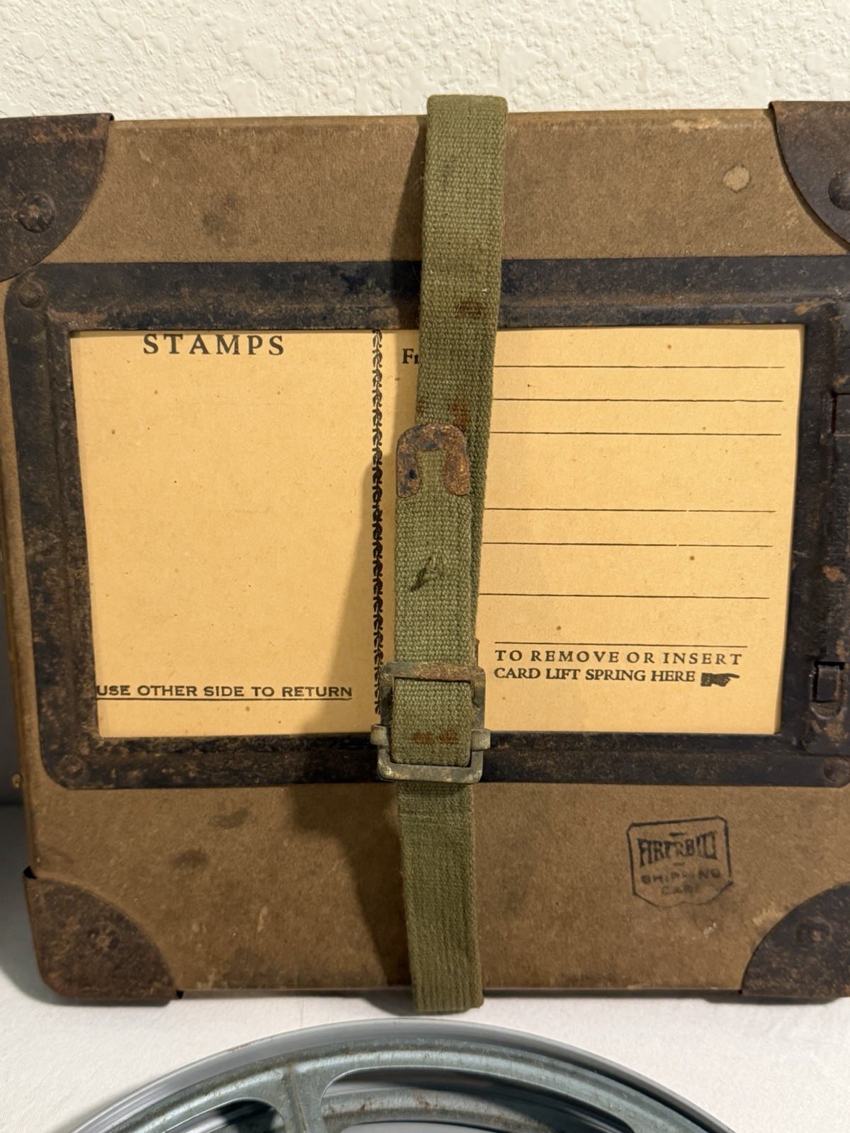 3 Vintage Film Reel Shipping Box Mid Century 16mm Fiberboard Strap W/ 3 Reels