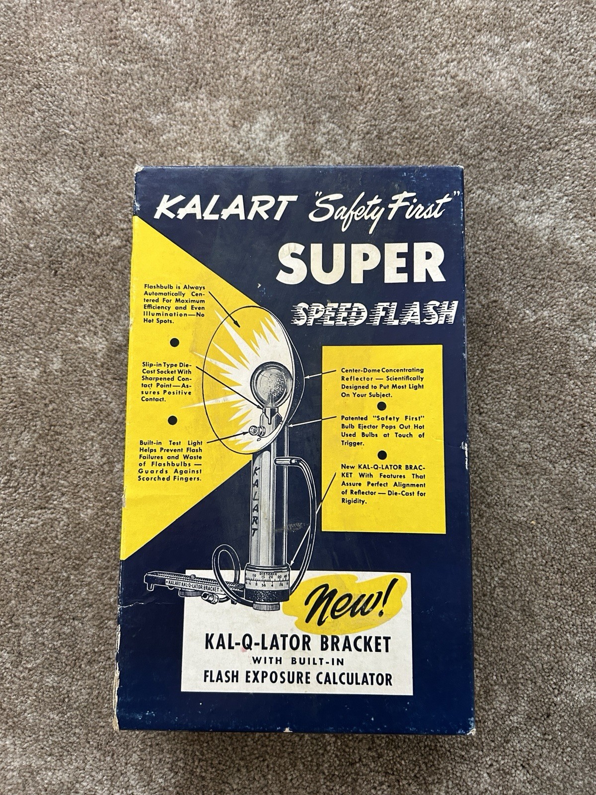 Vintage Safety First Kalart Super Speed Flash Unit Orig Box Accessories