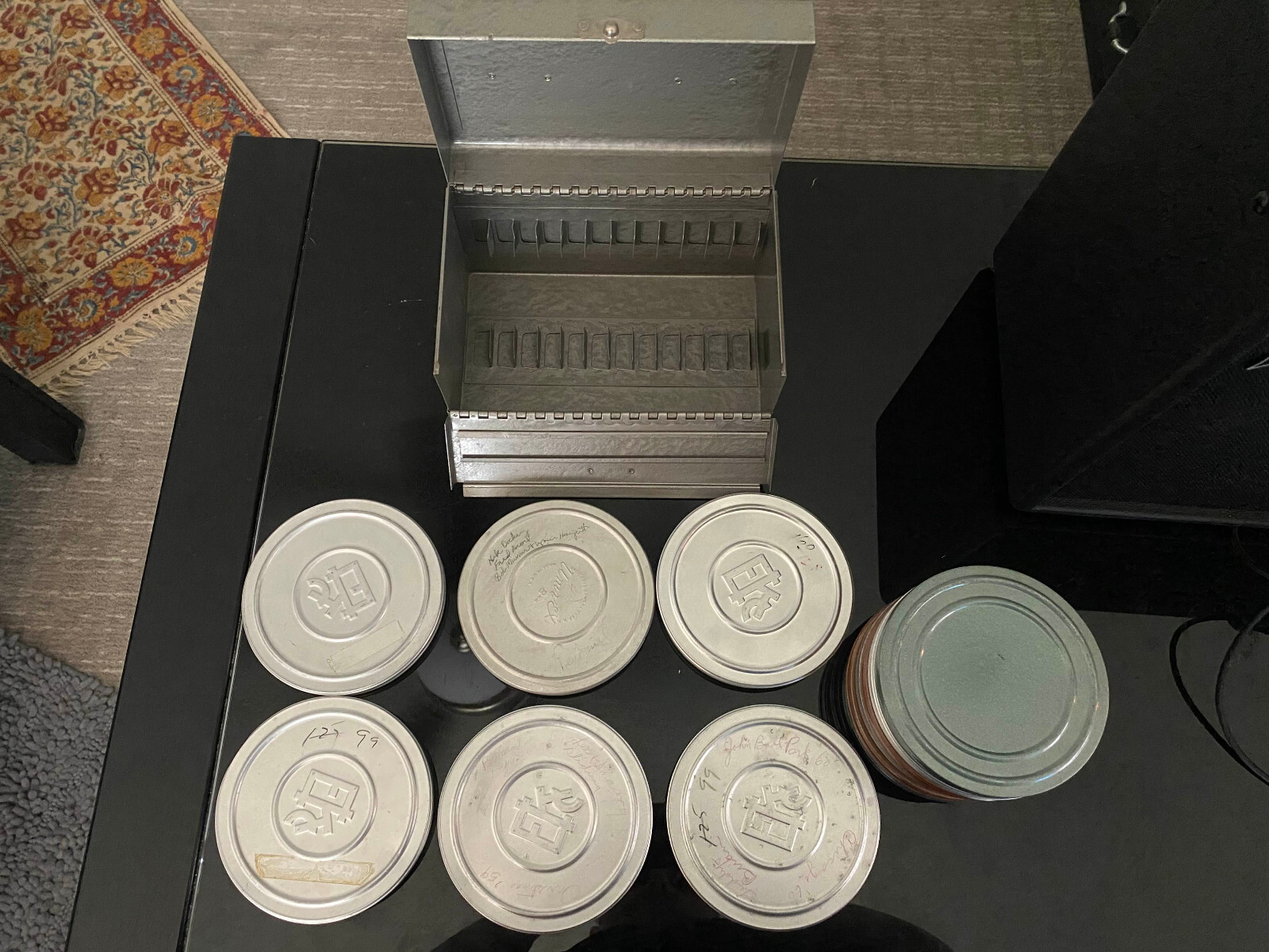 Vintage 8mm Film Canister Reel Case With 12 EMPTY Reel Canisters