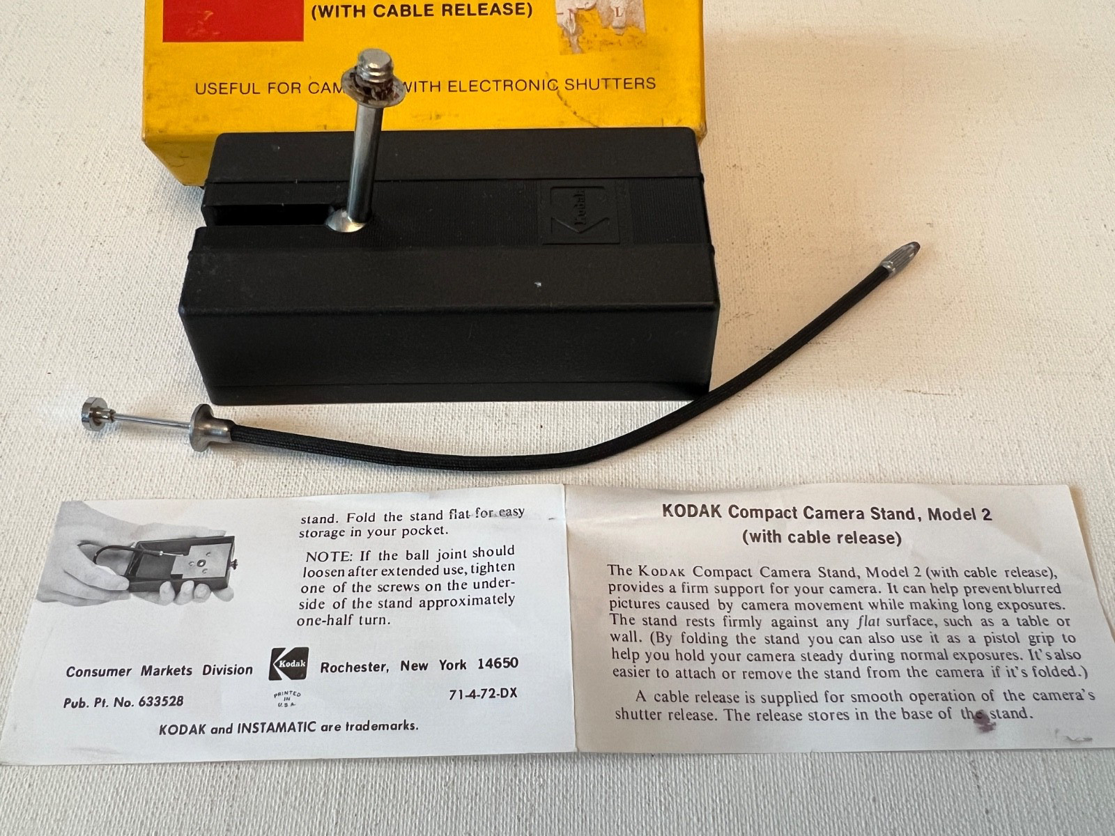 Vintage Kodak Compact (Instamatic) Camera Stand Model 2 with Cable Release Used