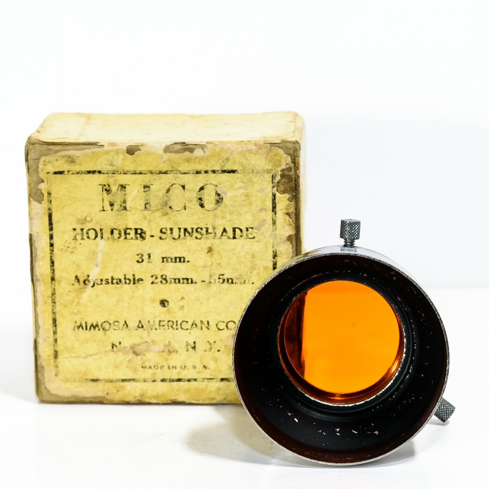 MICO (Mimosa American Corp.) Lens Filter Holder & Shade | Orange Filter | Excell