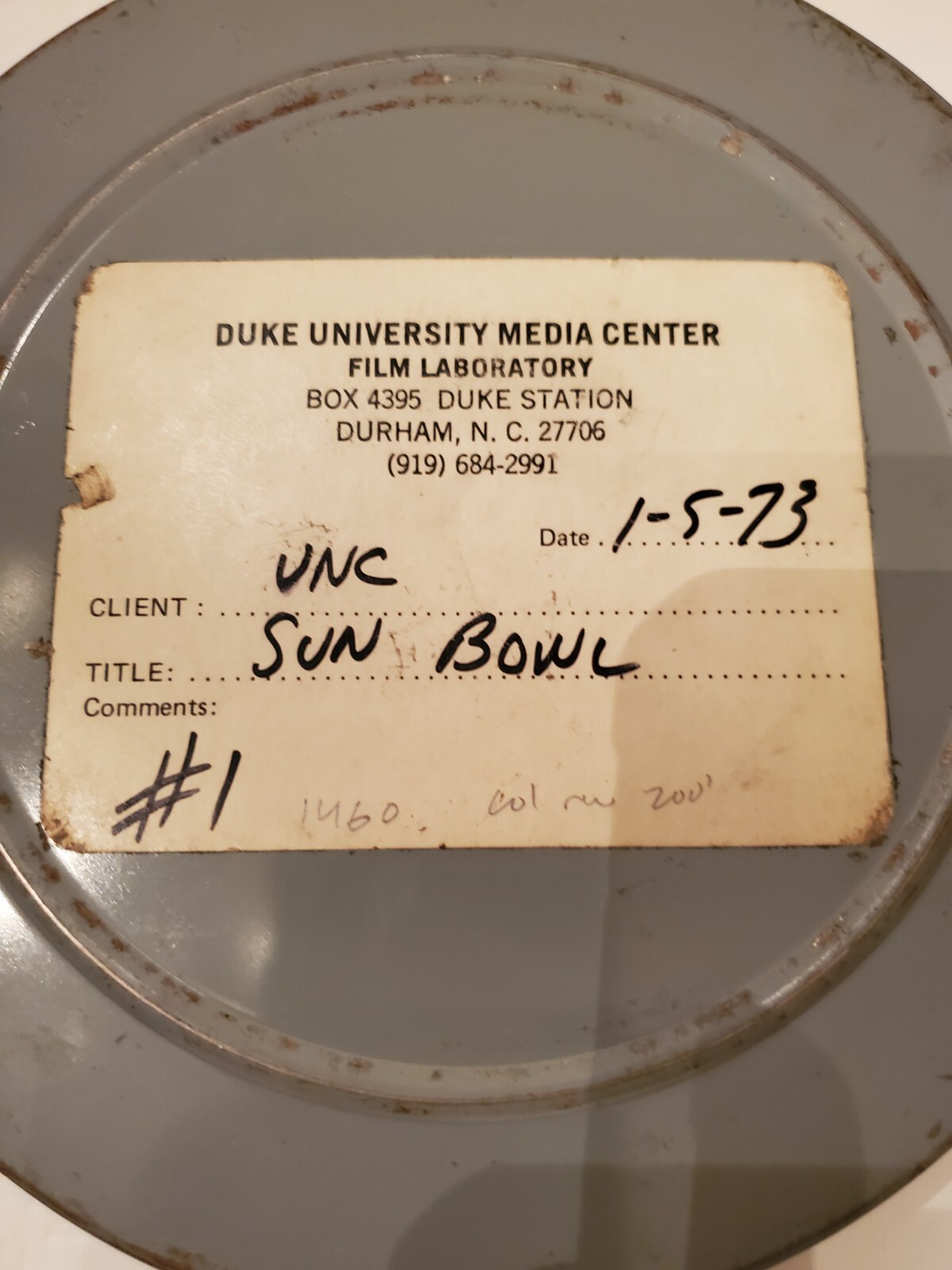 5 Vintage 7″ Metal 8mm Game Film Canisters 1973 UNC Tar Heels Football Carolina