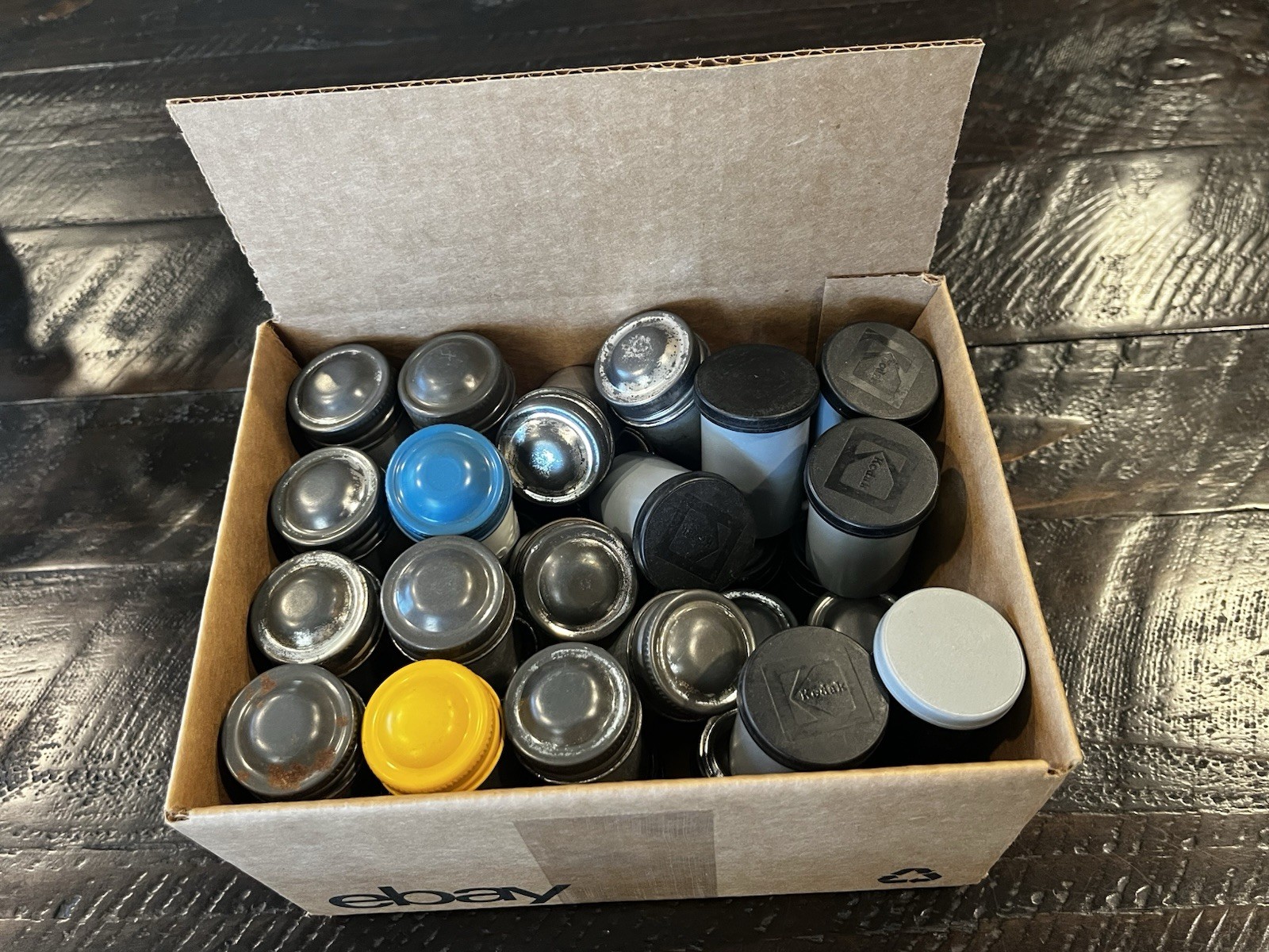 39 Empty Vintage 35mm Film Canisters Aluminum & Plastic