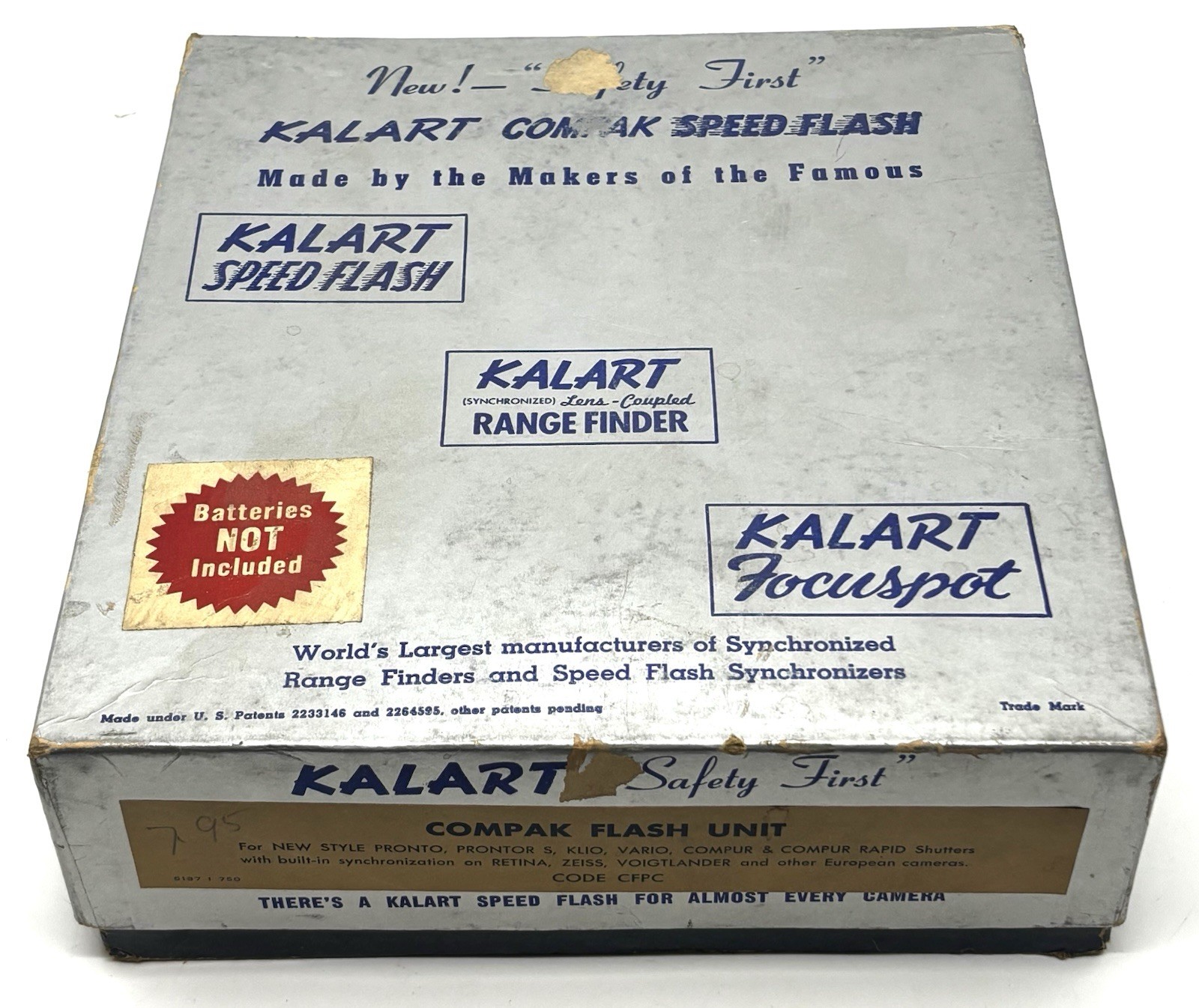 KALART COMPAK SPEED FLASH in Box with CABLE BULB INSERTS SUNLIGHT GUIDE VINTAGE