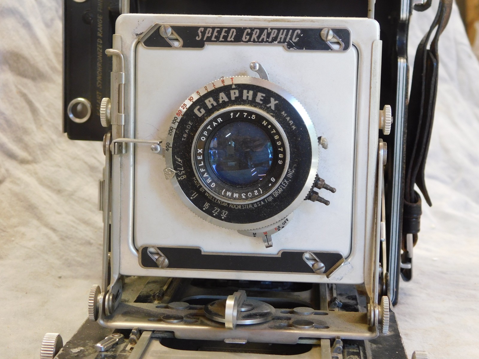 Vintage Pacemaker Speed Graphic 4×5 w/ 203mm f/7.5 Graflex Optar READ!