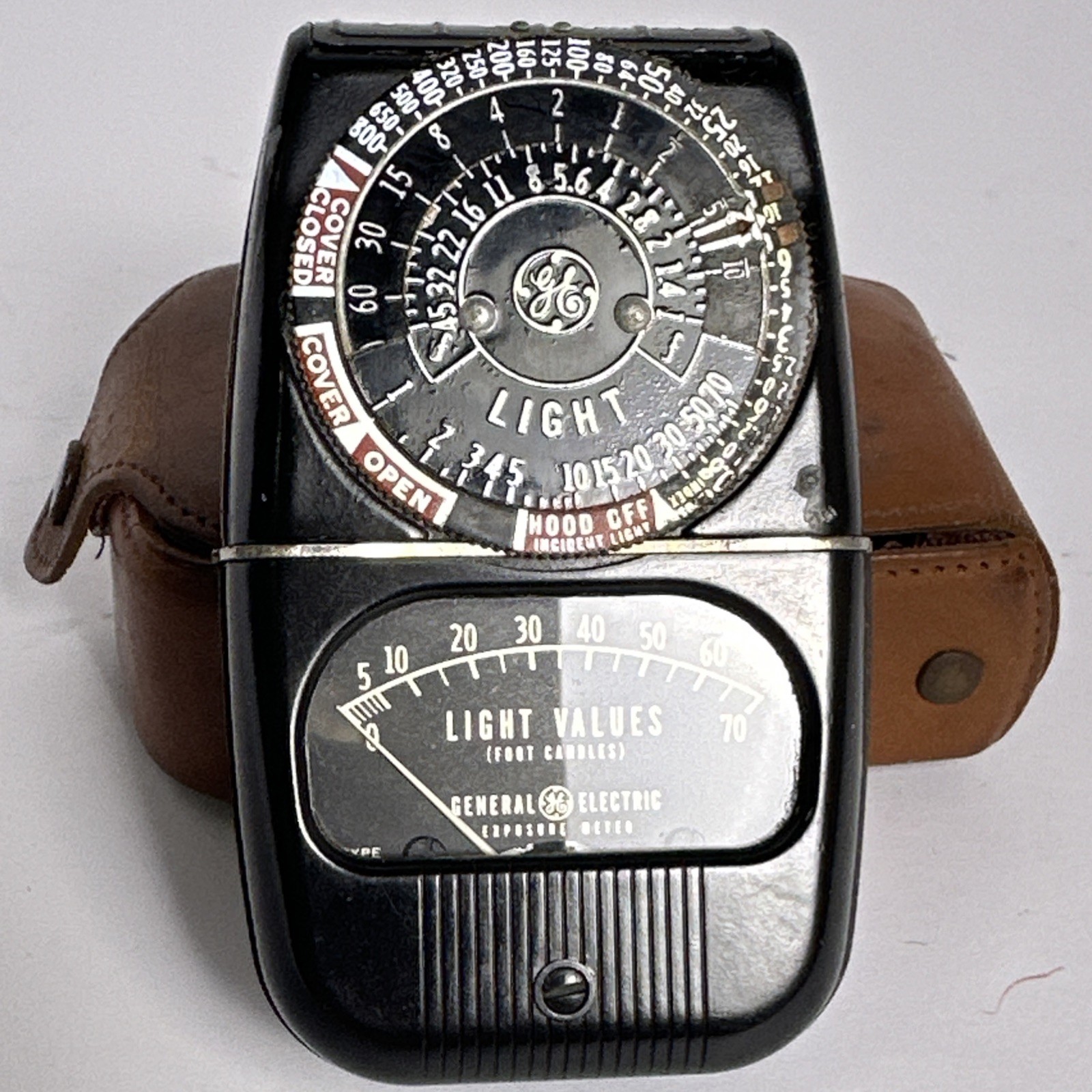 GE Photo Exposure Light Meter 8DW58Y4 w Leather Case Vintage