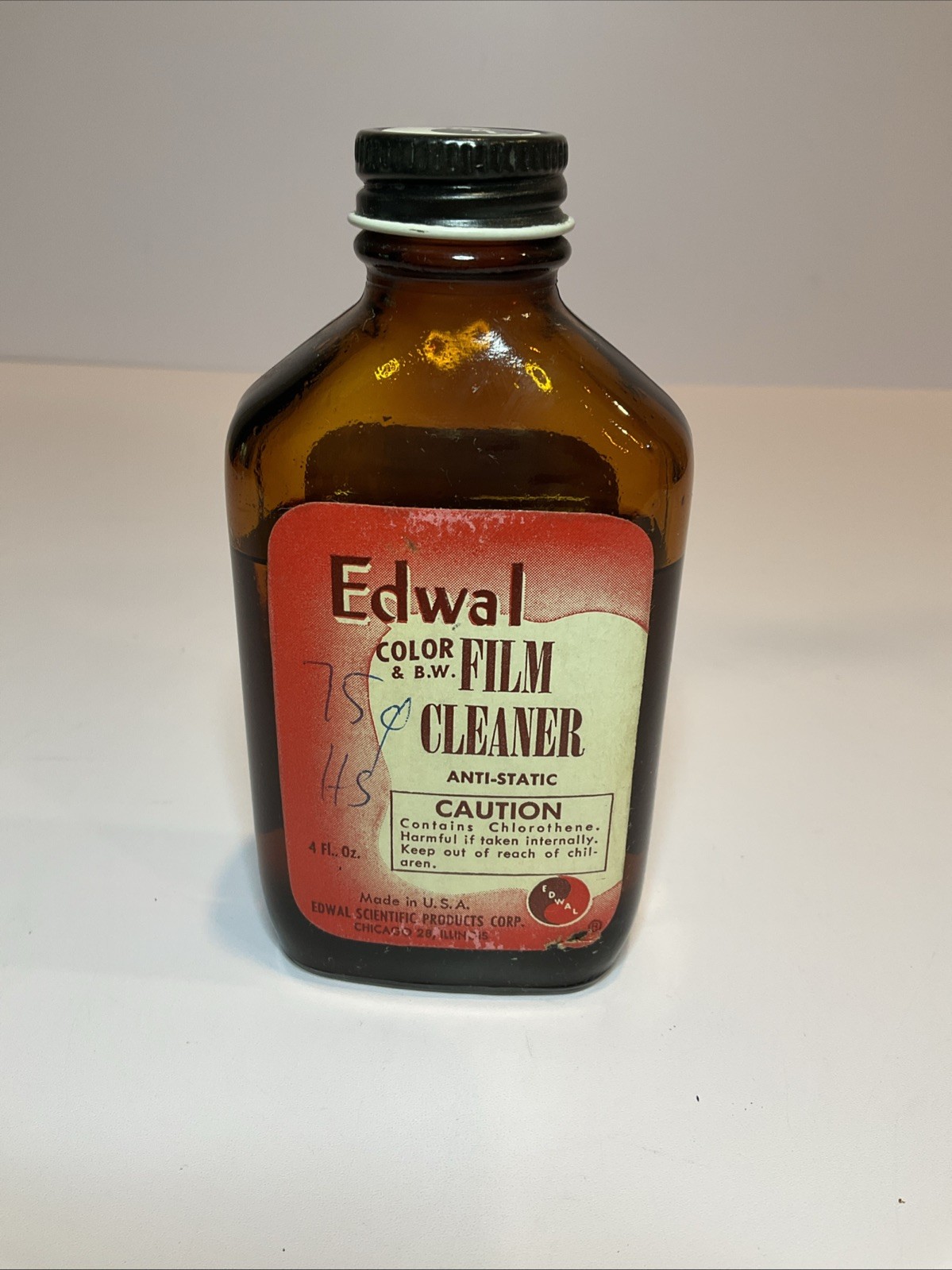 Vintage Edwal Color Film Cleaner 4 OZ. 85% Full!