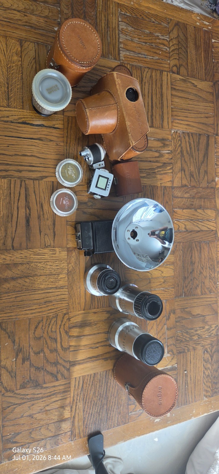 Argus Flash Gun Strobe Hot Shoe GN15 w/ Reflector, Viewfinder & Cases Lo