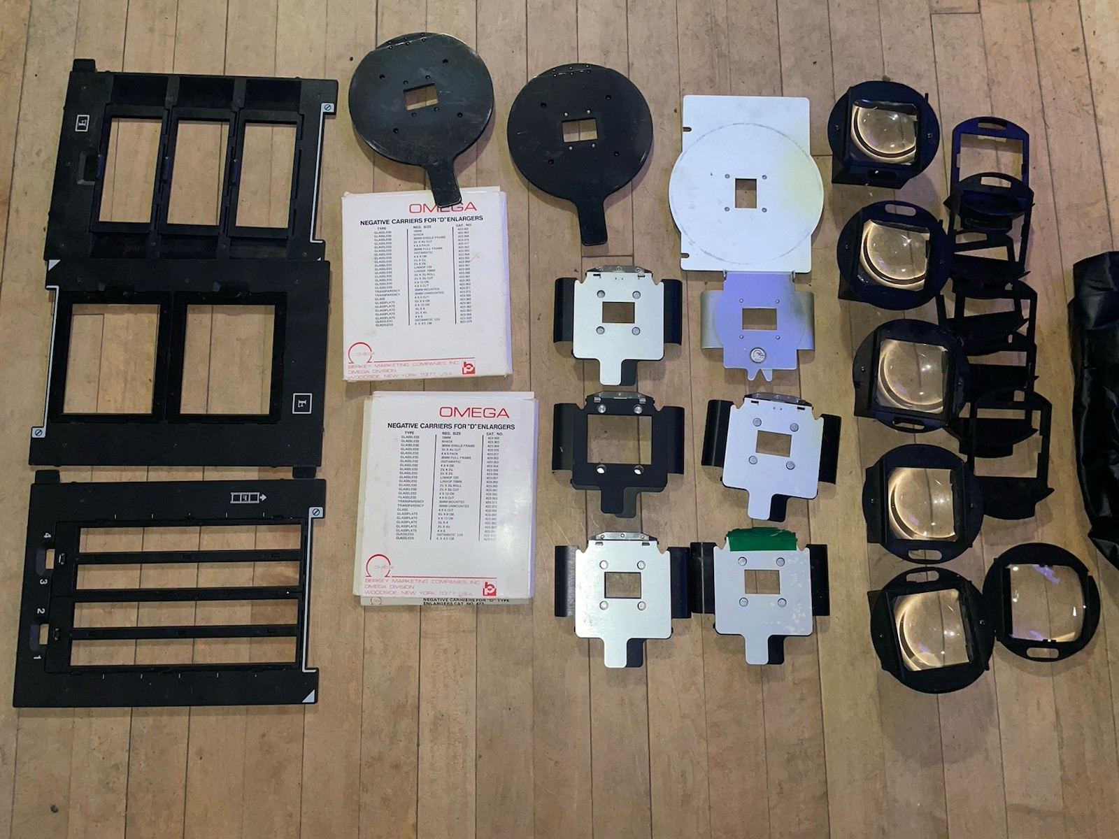 Vintage Photography Studio Accessories Lot Negative Film Lenses Etc.