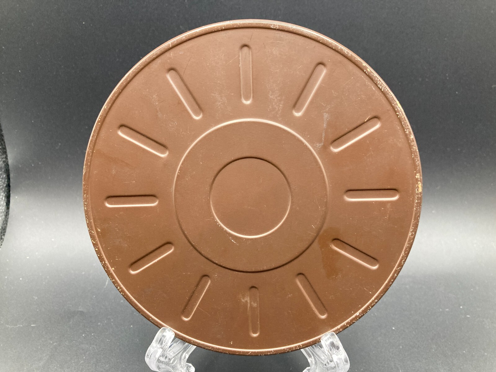 Vintage GB Brown Metal Film Can Canister 6″ Diameter