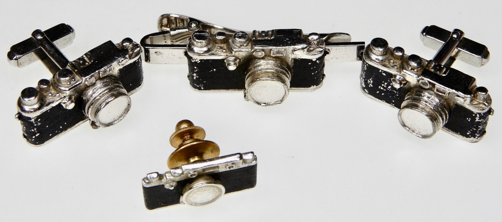 Leica Screw Mount Camera Cuffkinks,Tie Clip & Pin Set