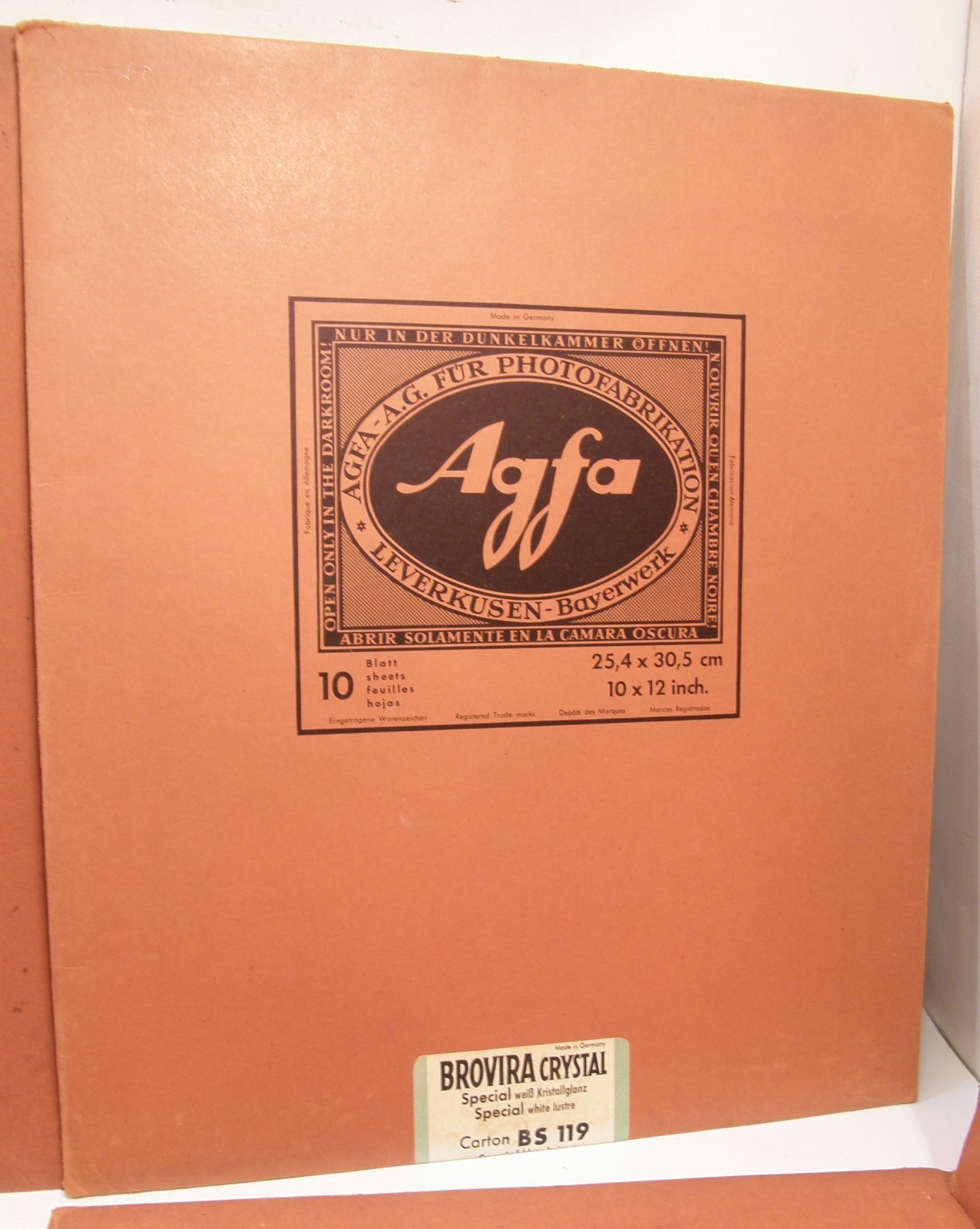 LOT 7 VINTAGE 1950’S AGFA 11X13 EMPTY CARDBOARD PHOTO PAPER ENVELOPES