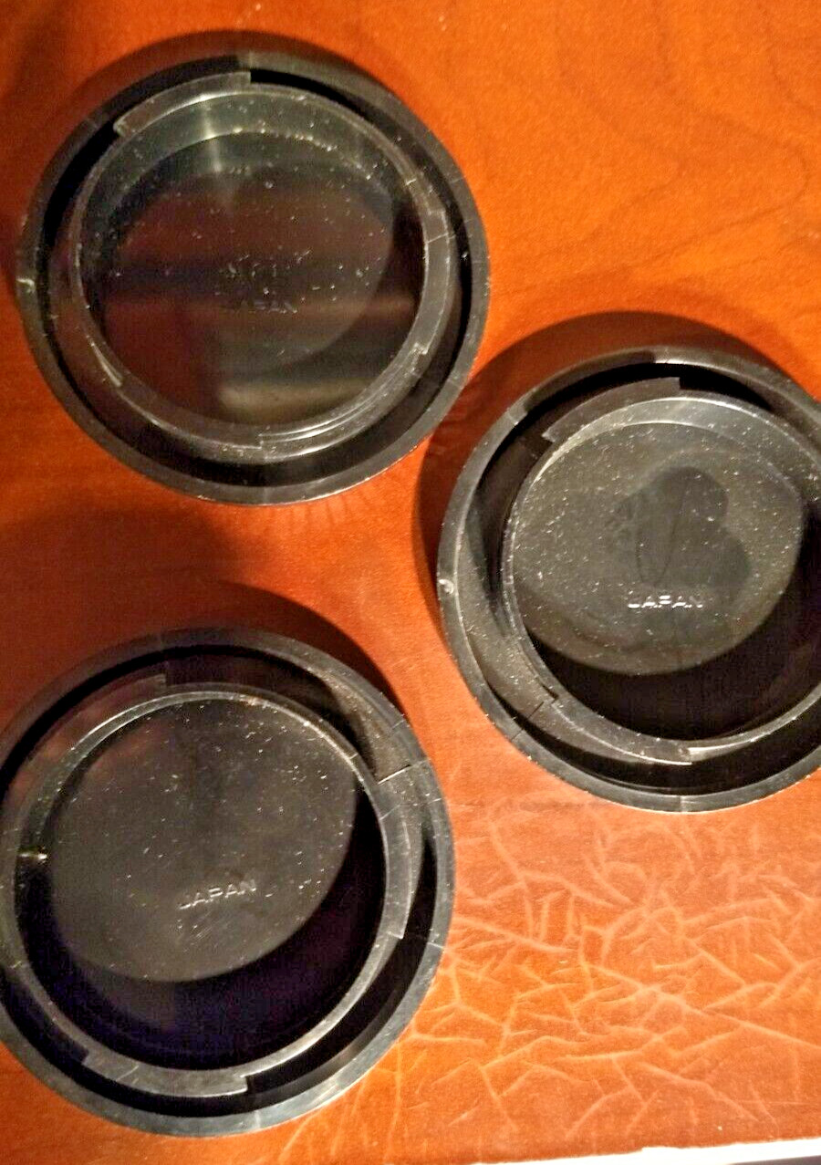 23 misc. CANON Lens Caps Replacement Camera Parts ALL have White dots JAPAN