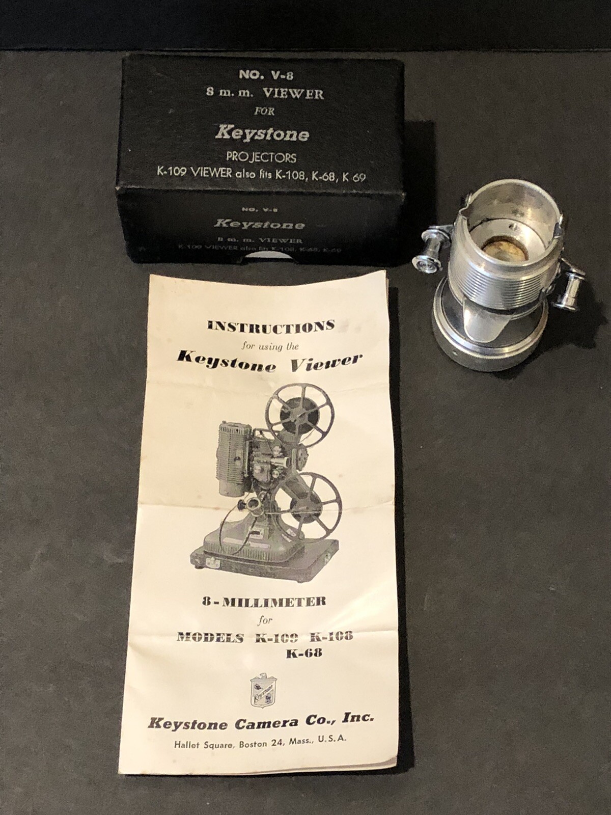 Vintage Keystone 8mm Projector Viewer No. V-8 also fits K-108, K-68, K-69