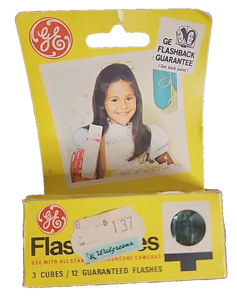 Vintage GE Flashcubes Original Box Set Of 3 Cubes 12 Flashes NOS (T79DG)