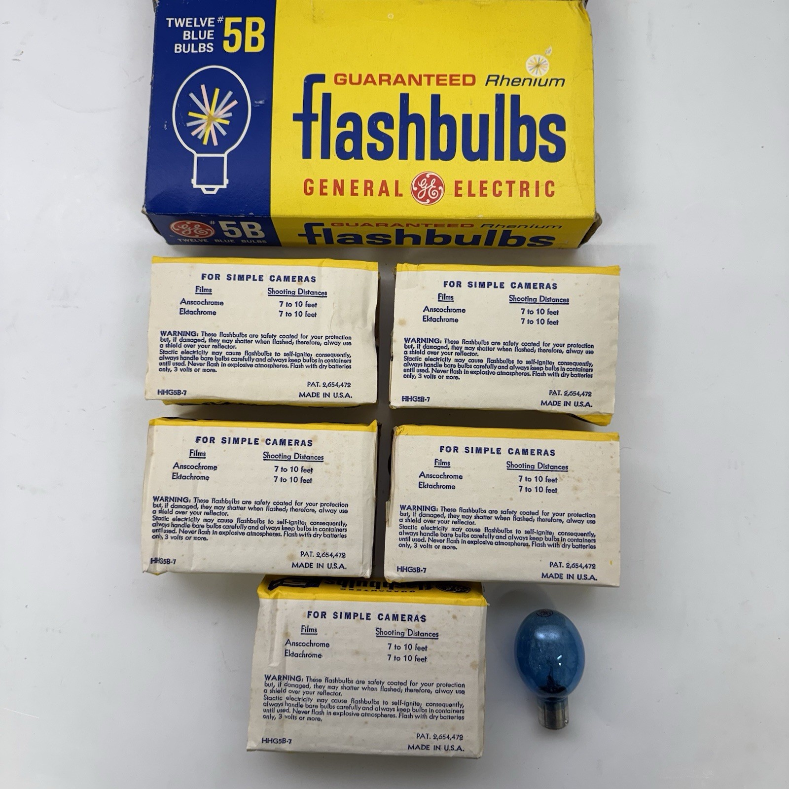GE 5B Flashbulbs 21 Rhenium Bulbs For Vintage Cameras Lot Of 20 Vtg