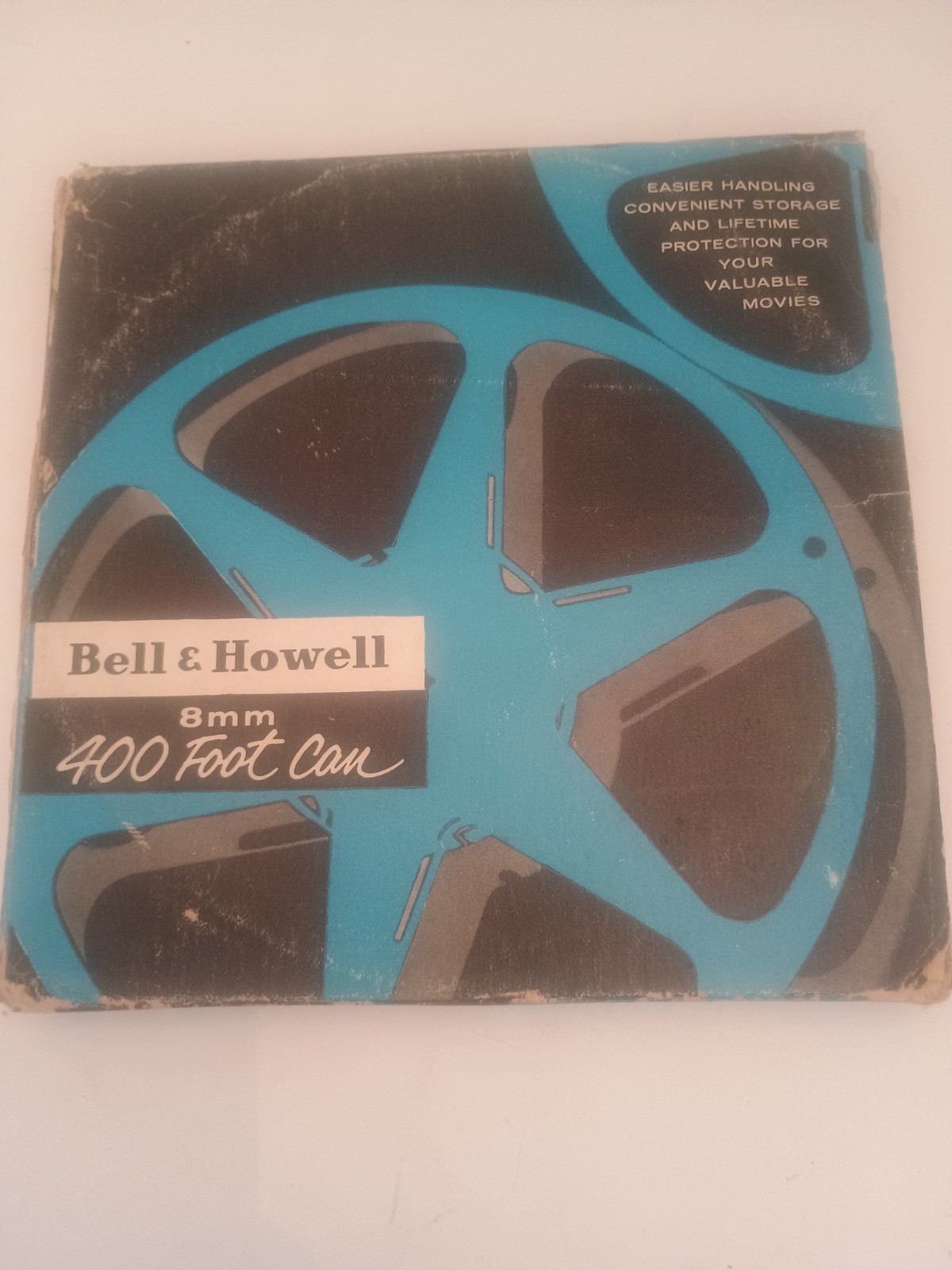 Bell & Howell 8mm Reel Can With film and Box Reel and Original Box 400 feet