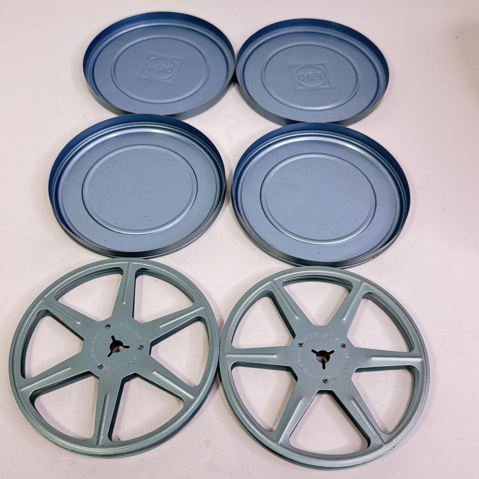 Reelane Metal Film Reels P.R.O Cans Set of 2 8mm 16mm Projector Vintage