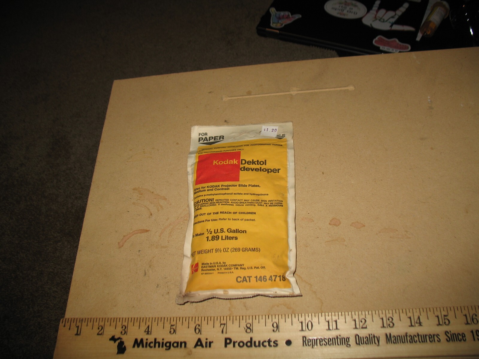 VTG CAMERA KODAK DEKTOL DEVELOPER MAKES 1/2 GALLON NOS CAT 146 4718 SEALED
