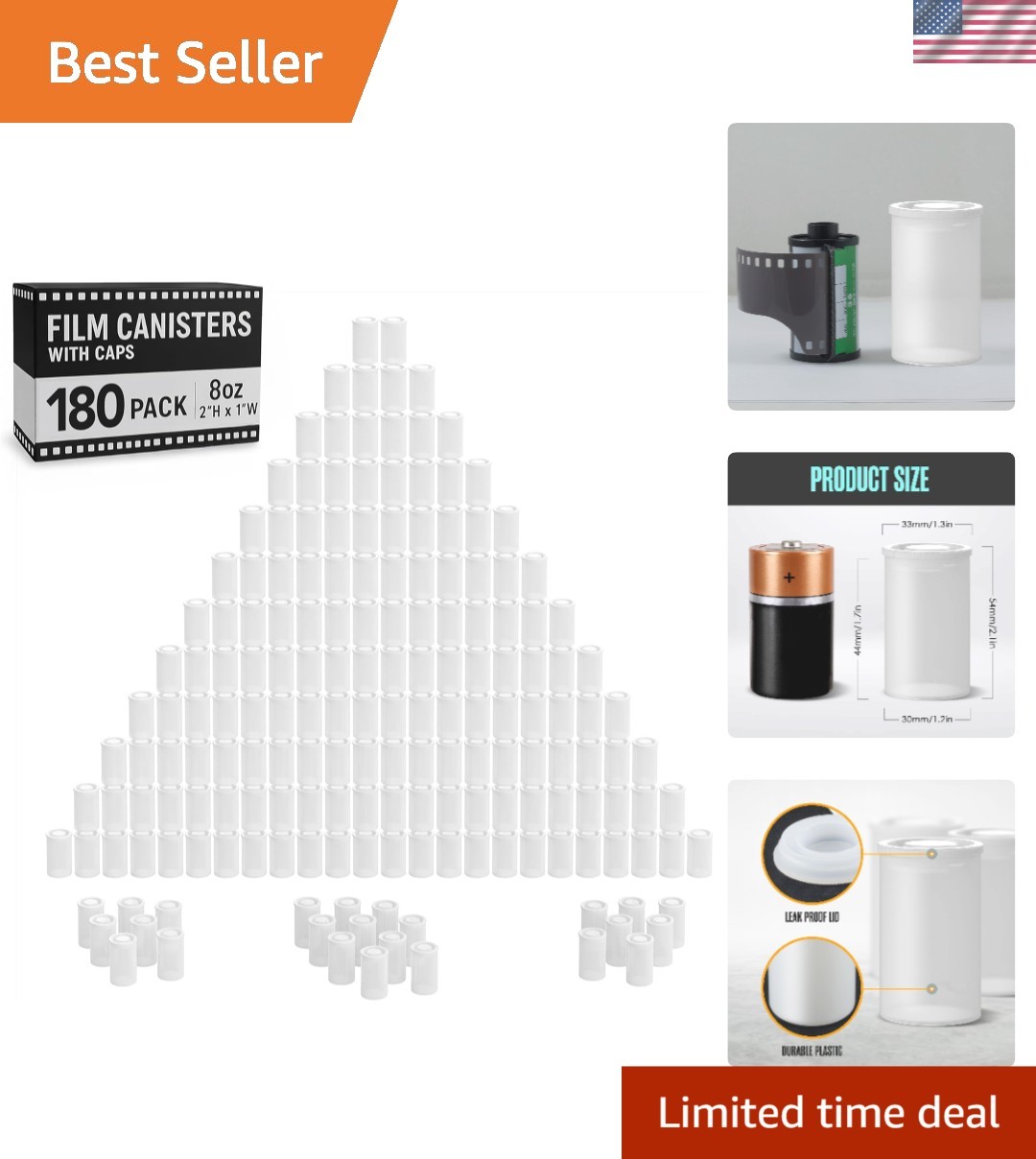 Bulk 180-Pack 8oz Canisters for Creative Storage – Perfect for Projects & Travel