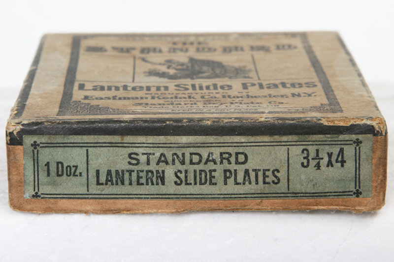 Antique Standard Glass Lantern Slide Dry Plates Box, Kodak Co. film photo camera