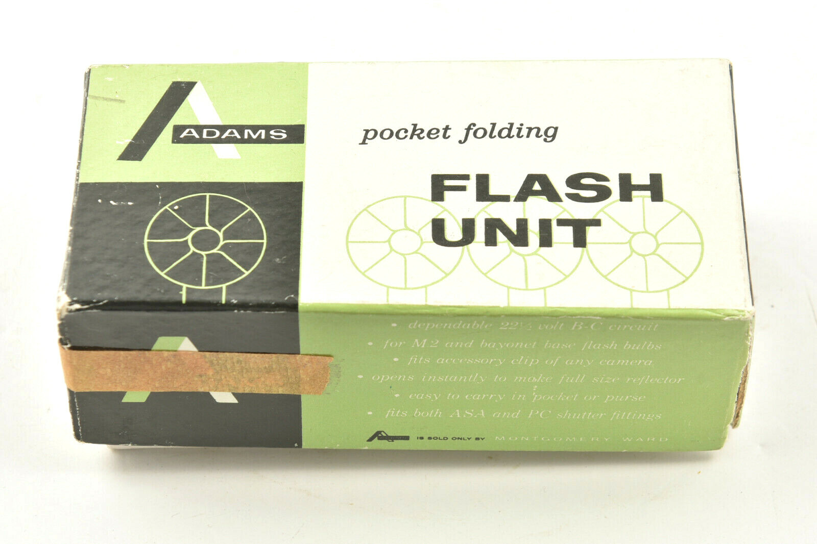 Untested Adams Pocket Folding Flash Unit-Collapsible Unit with Case