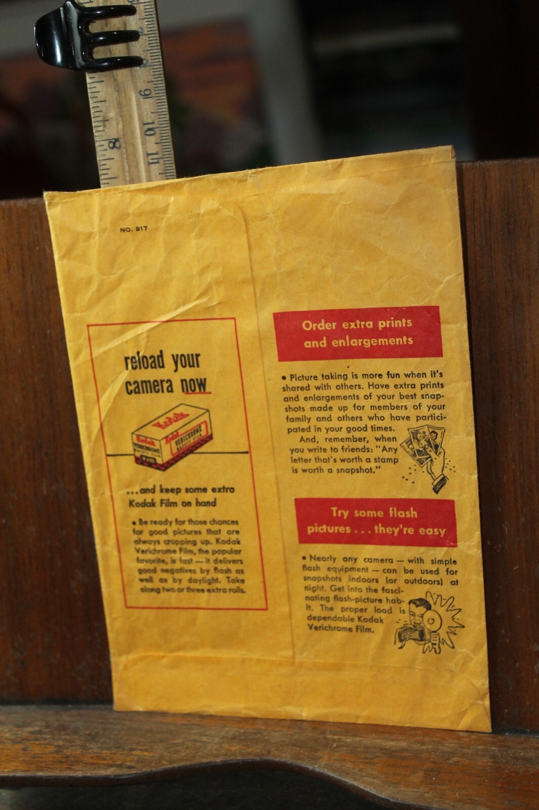 Vintage Empty Kodak Film Envelope Corona Camera Shop Chicago Illinois 1950’s