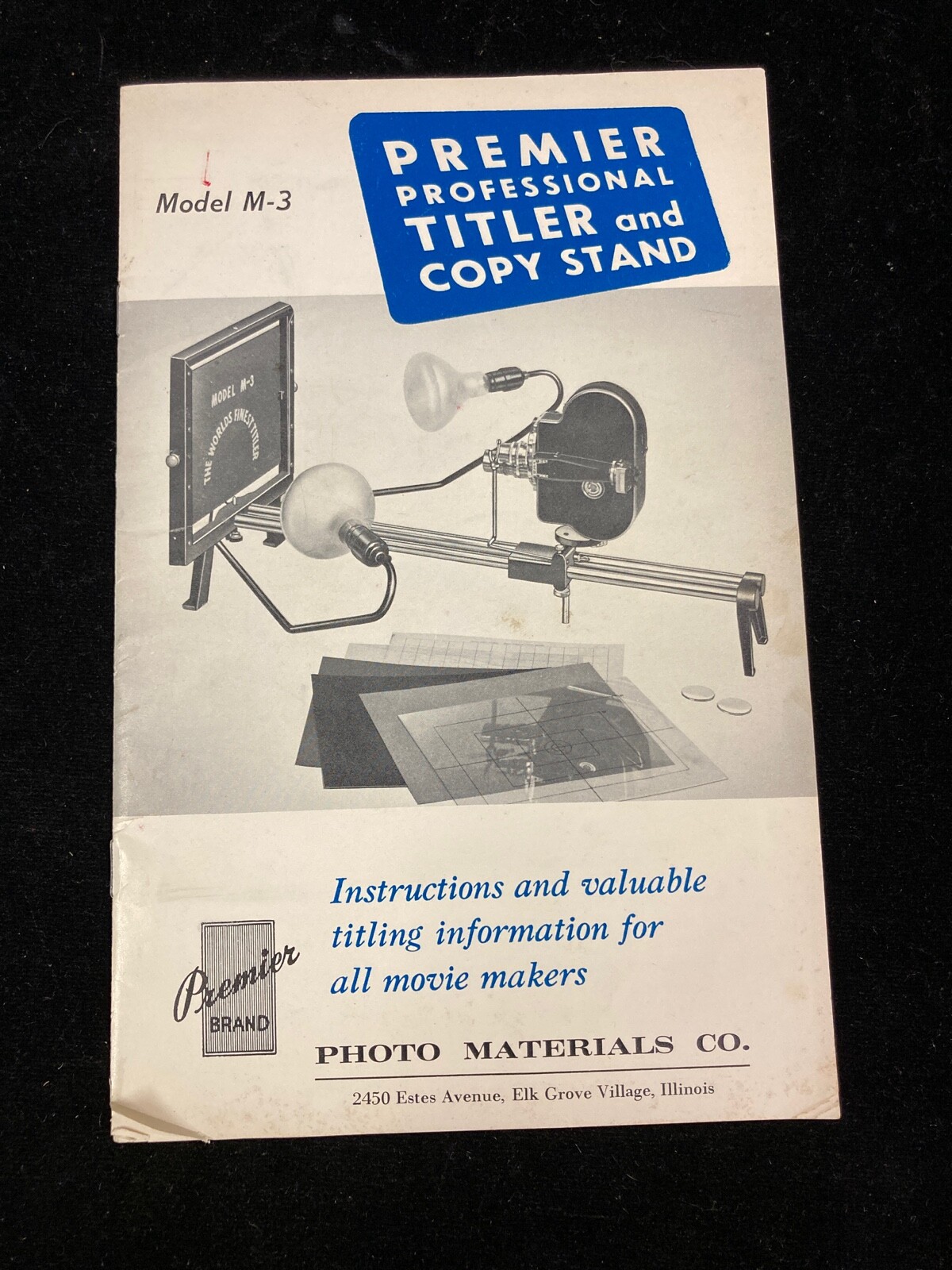 VINTAGE PREMIER MODEL M-3 PROFESSIONAL TITLER & COPY STAND OWNER’S MANUAL