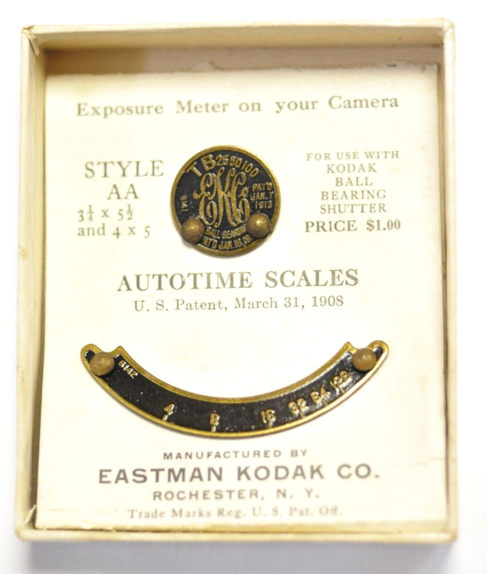 Kodak Autotime Scales for early Kodak ball bearing camera shutters. Type AA.