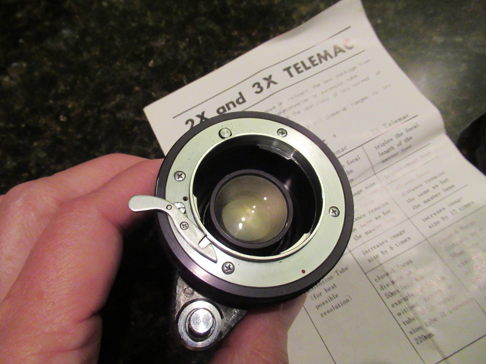 Telemac 2X Automatic KE Teleconverter Lens w Info Sheet