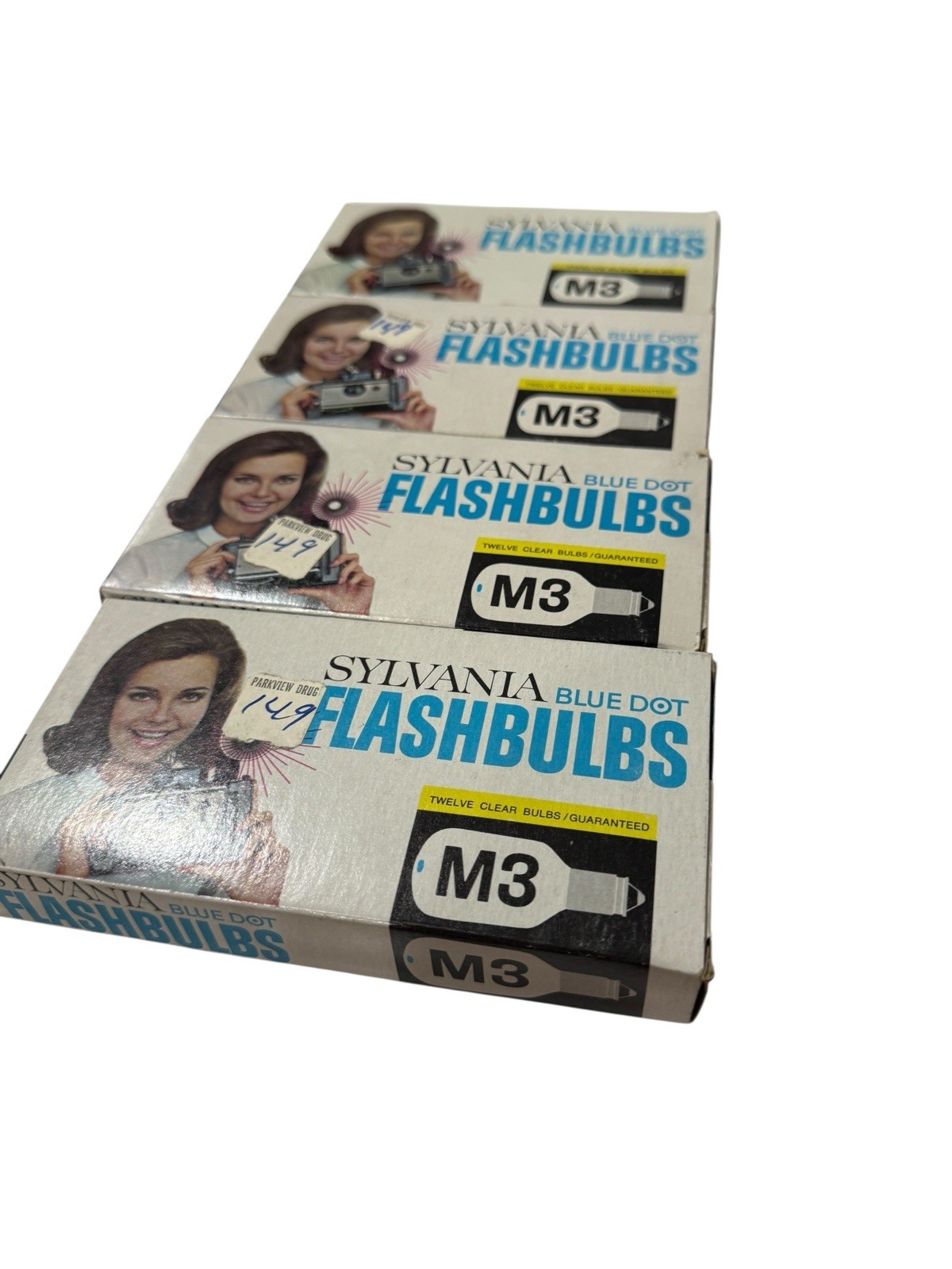 CLEAR FLASHBULBS Sylvania M3 Lot of 4 boxes of 12 Each NOS