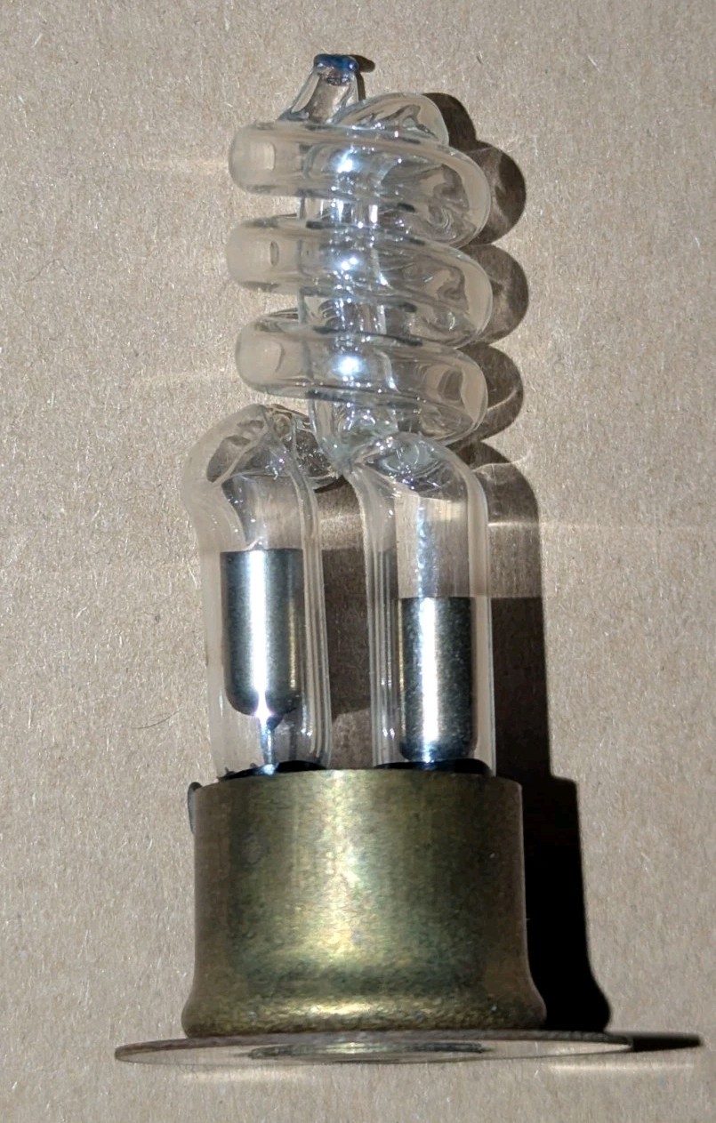 Vintage Helical Flash Tube on Base Unknown Brand