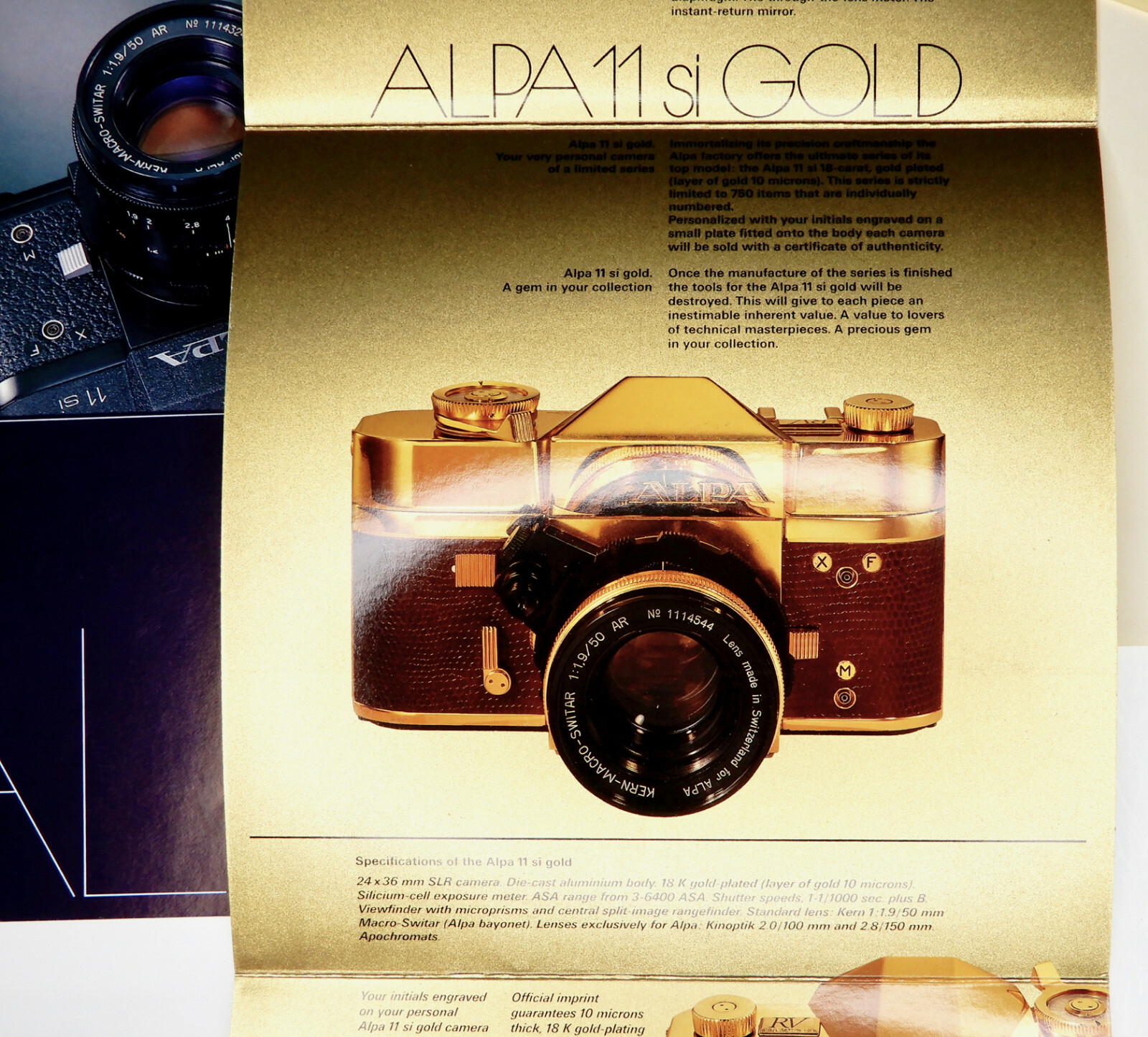 Alpa Gold 11SI Certificate & Brochure ……….. MINT
