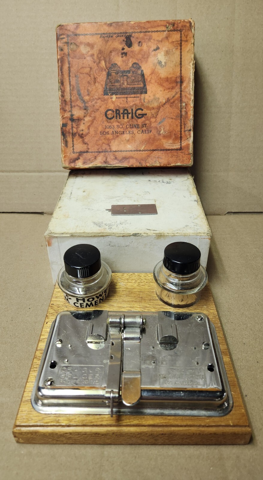 CRAIG Movie Supply Company 8-16 MM Junior Splicer Vintage Glass Kit Film