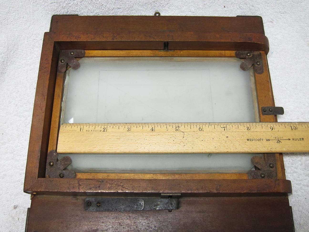 Antique VIEW CAMERA Wood GROUND GLASS Part. 5×8 OLD Large Format Spring Back