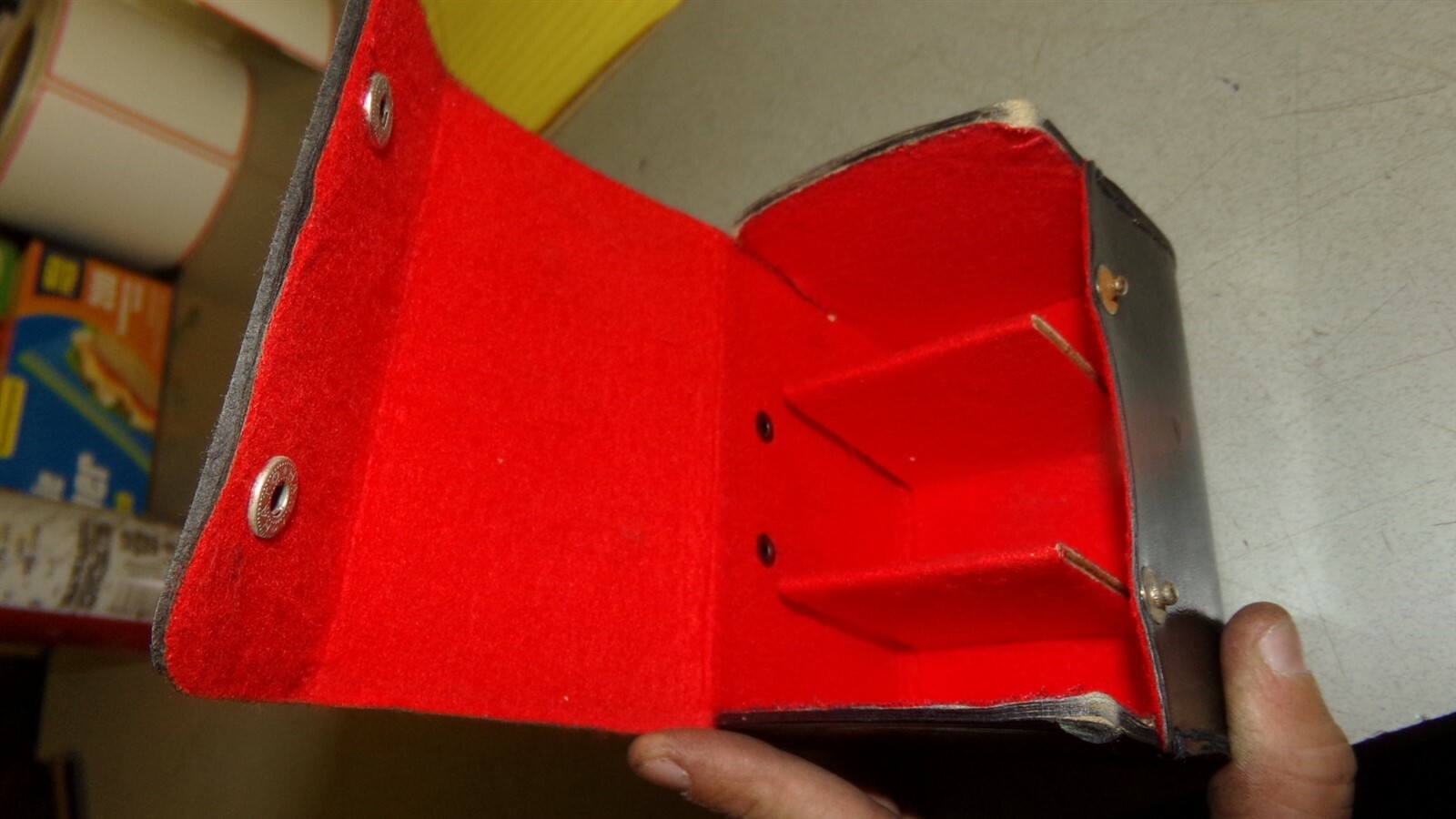 Black Leather Vintage Camera Lens Case w/ Red Interior *FREE SHIPPING*