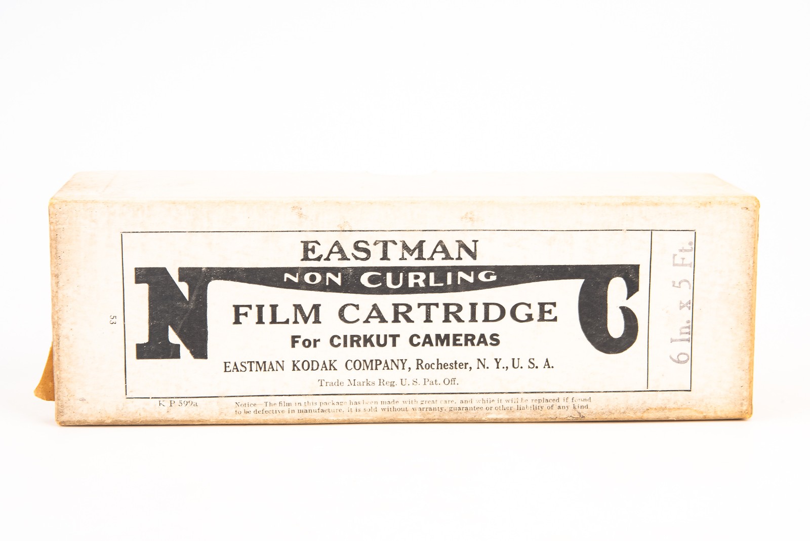 Eastman Kodak Box and Spool for Non Curling Cirkut Camera Film 6 1/2in x 3ft V27