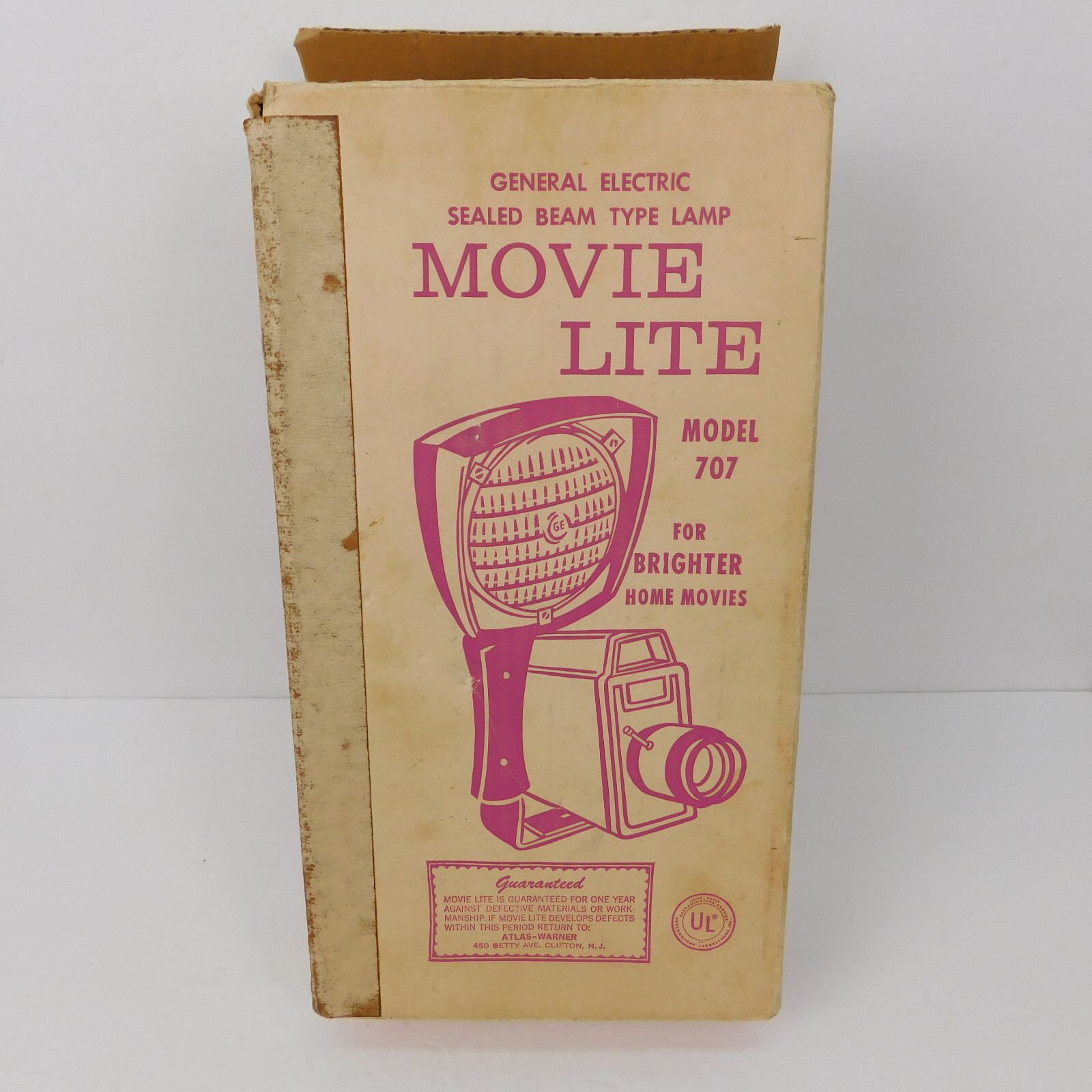 Vtg GE Movie Light Model 707 Underwriters Laboratories USA- Brighter Home Movies