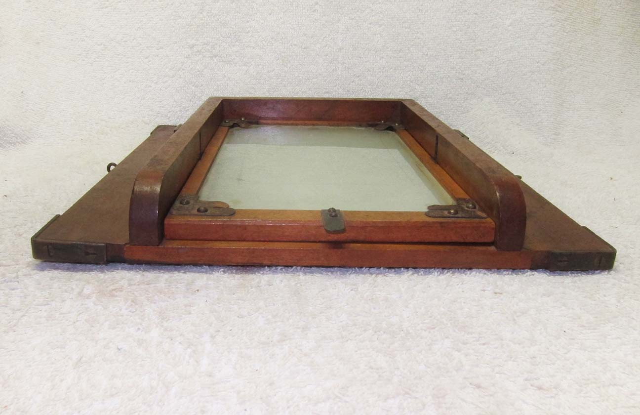 Antique VIEW CAMERA Wood GROUND GLASS Part. 5×8 OLD Large Format Spring Back