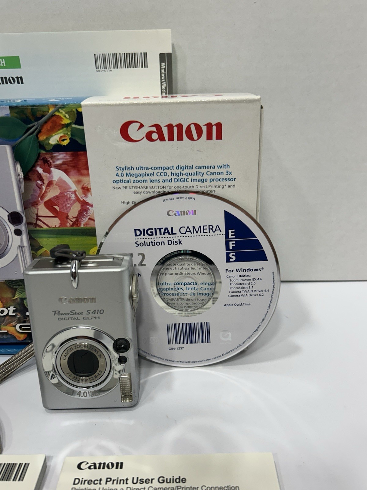 Canon PowerShot S410 4.0MP Compact Digital Camera With Box, Manuals And Cords