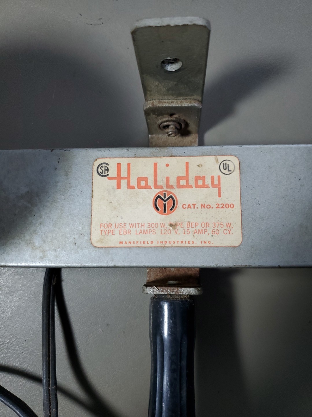 1960s HOLIDAY Electric Camera Movie Filming 2 Bulb Light Bar. Super bright