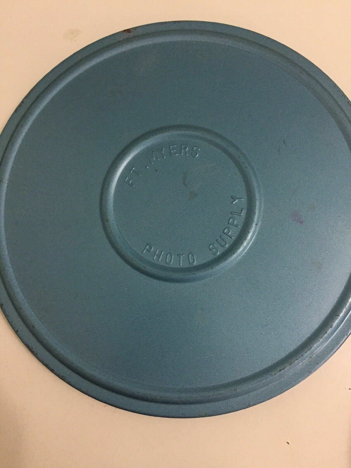 8 mm 400 ft Blue Metal Compco Corp Film Reel & Canister Ft. Myers Photo Supply