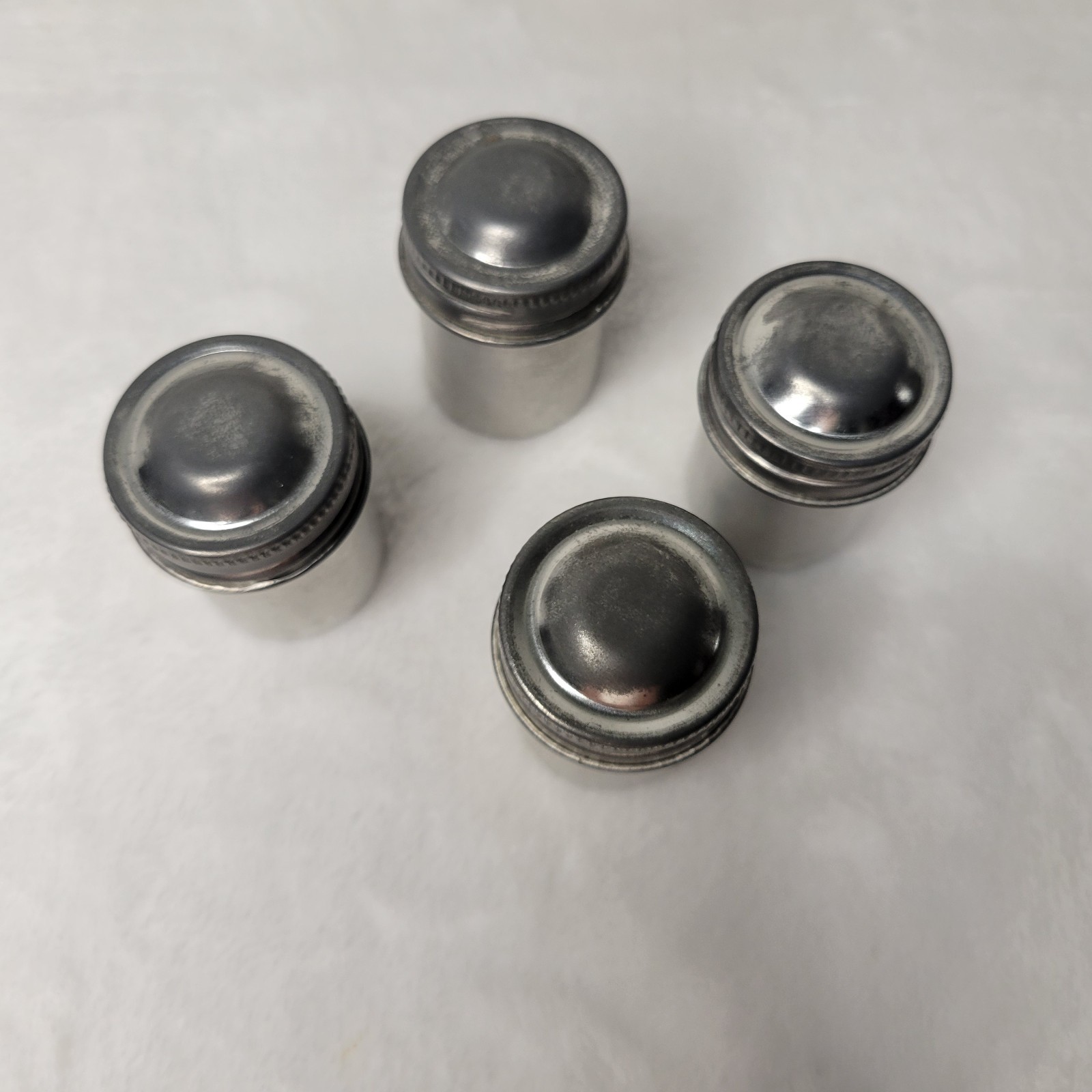 Lot of (4) Vintage Metal Aluminum 35mm Film Can Canisters