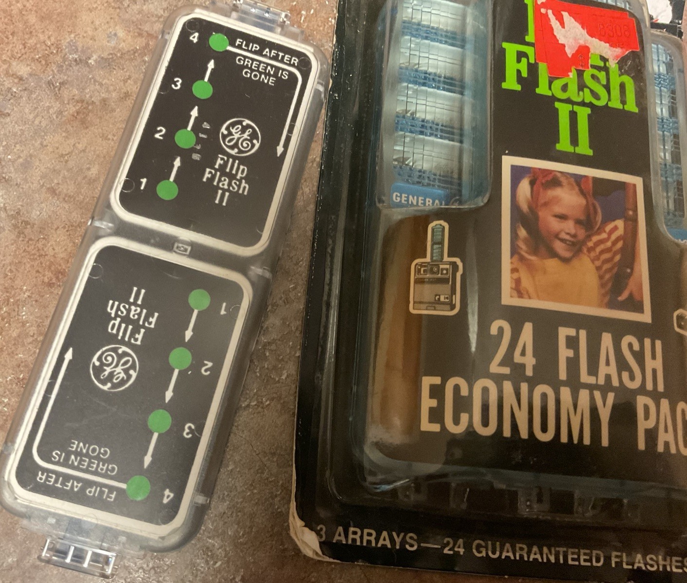 Vintage GE flip flash II NEW LOT OF 4 Bars