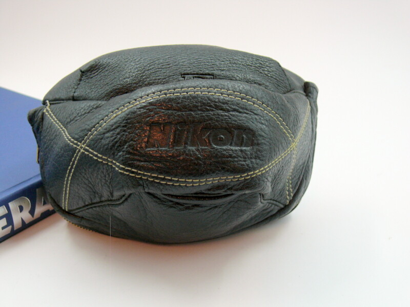 Nikon F soft leather camera & lens leather pouch. Original OEM.