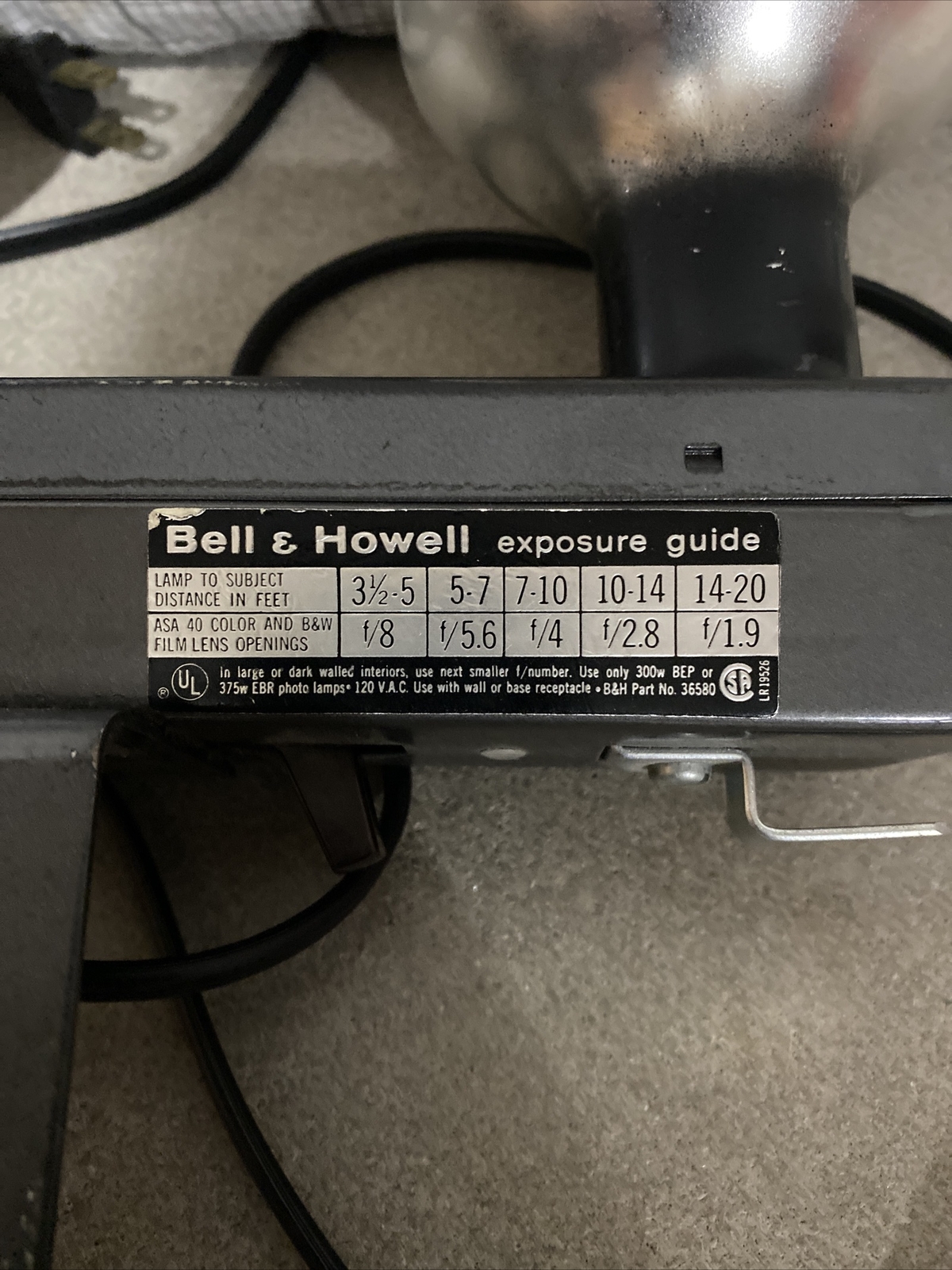 Vintage Bell & Howell Electric Projector Lights Home Movie Studio Lights